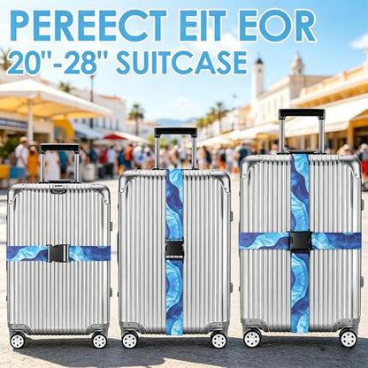 4 Pack Luggage Straps for Suitcases Adjustable Luggage Belt Suitcase Strap Travel Bag Accessories (Sky Blue(4 Pack)) - color: Sky Blue(4 Pack)