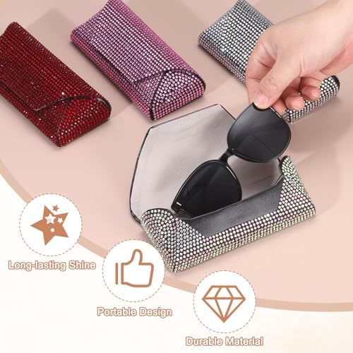 PATIKIL Bling Sunglass Case Eyeglasses Hard Shell w/Rhinestones - color: Ab Color