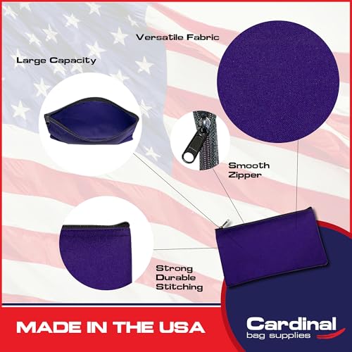 Cloth Zipper Pouch 2-Pack, Purple, 11 x 6 inches - color: Purple