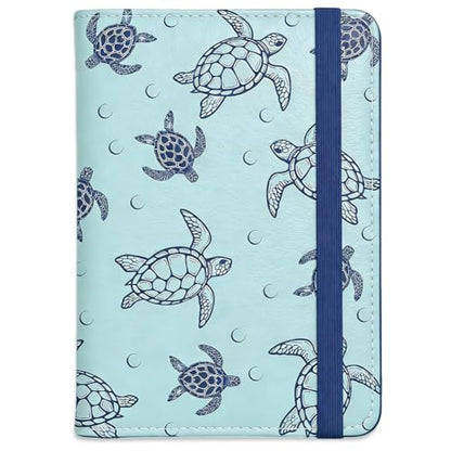 Line Art Sea Turtle Passport Holder for Travel, 5.9" x 4.3" - color: Sea Turtle