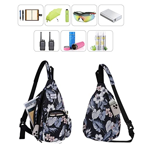 Backpack Sling for Women Anti-Water Crossbody Bag Inclined Adjustable Pack - color: Hibiscus
