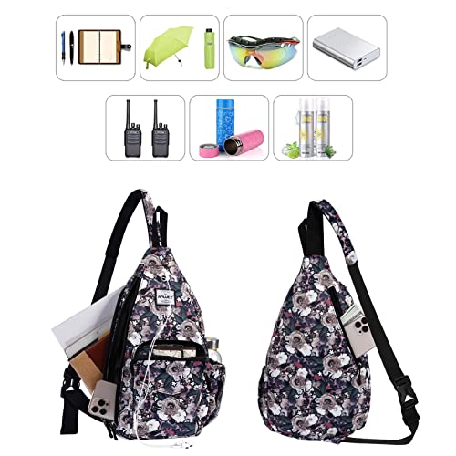 Backpack Sling for Women Anti-Water Crossbody Bag Inclined Adjustable Pack - color: Gray Rose