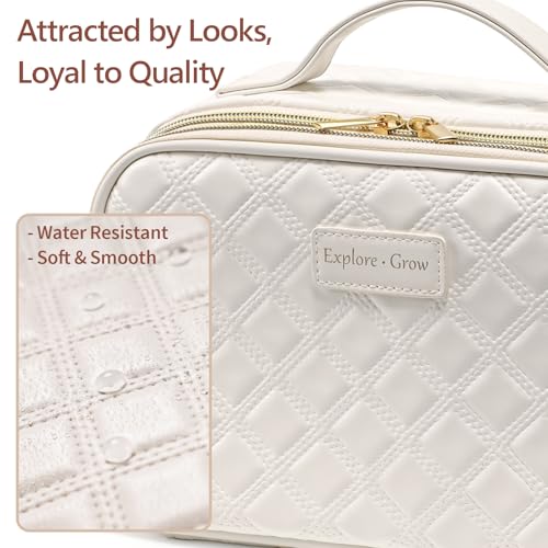PACKISM Quilted Travel Makeup Bag for Women - Cosmetic Organizer for Travel