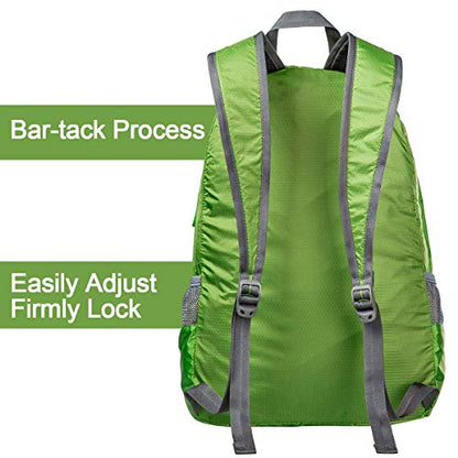 G4Free 20L Lightweight Packable Backpack Travel Hiking Daypack Foldable Backpack for Men Women - color: Light Green, size: 20L