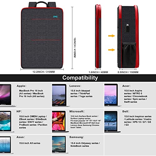 ZINZ Slim & Expandable Laptop Backpack 15 15.6 16 Inch, B01RD01 - color: B01rd01, size: 15"-16"