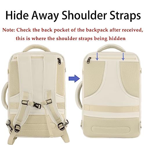 MATEIN Large Backpack for Travel Flight Approved, 45L Carry on Backpack - color: Light Beige, size: XX-Large