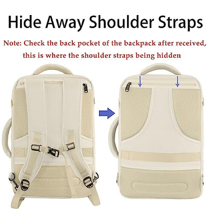 MATEIN Large Backpack for Travel Flight Approved, 45L Carry on Backpack - color: Light Beige, size: XX-Large