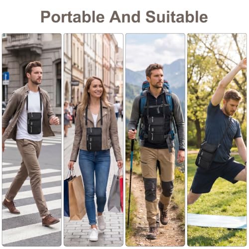 Passport Neck Holder for Travel, Rfid Blocking Passport Holder - color: Black