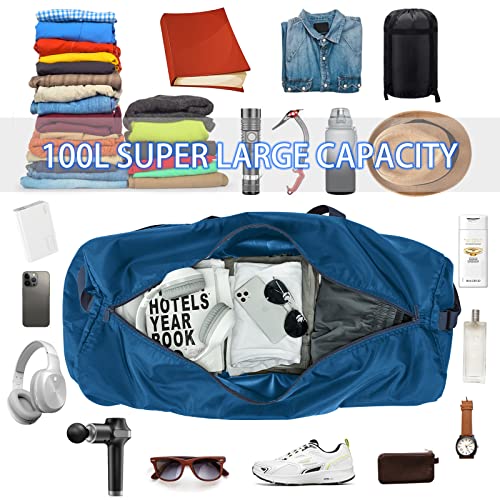 iFARADAY 105L Extra Large Duffel Bag lightweight, 32.5 inch, Royal Blue - color: Royal Blue