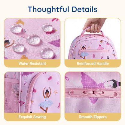 mommore 2-in-1 Kids Backpack for Boys Girls 4-8 with Insulated Lunch Pocket - color: Gradient Purple