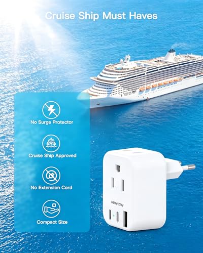 European Plug Adapter, US to Europe Power Adapter Travel Essentials, 2 Pack - style: Type C - Most of Europe(2 Pack)