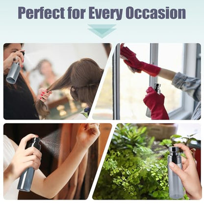 3PCS 100ml Travel Spray Bottles Set, Refillable Mini Spray Bottles with Fine Mist Spray Bottle Nozzle – Ideal for Toners and Skincare - color: Black - 3.4oz