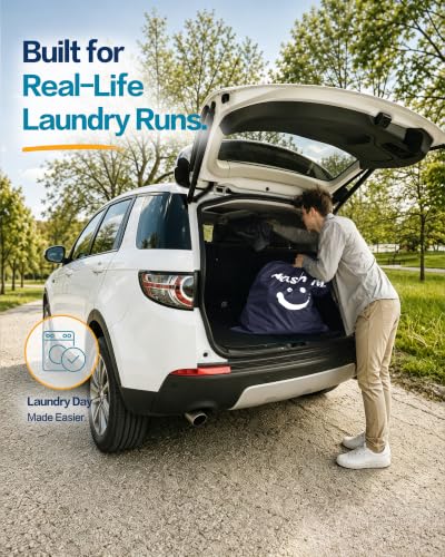 HOMEST 2 Pack XL Wash Me Travel Laundry Bag, Dirty Clothes Organizer, Large Enough to Hold 4 Loads of Laundry, Easy Fit a Laundry Hamper or Basket, Grey - color: (2 Pack - Wash Me) Grey