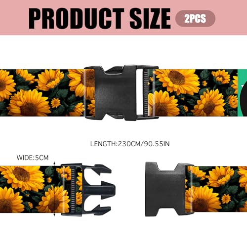 Nuxovilar Luggage Straps Set for Suitcase 1.96x90.5in Polyester - color: YMi04299, size: 1.96"x90.5"