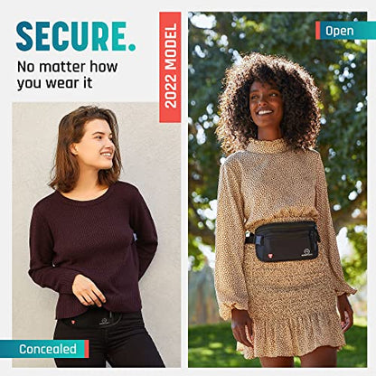 Alpha Keeper Money Belt for Travel Men Women Hidden RFID Passport Holder - color: Black