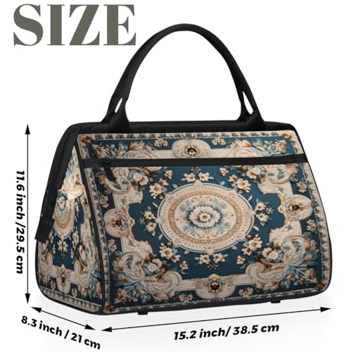 Carpet Pattern Weekender Overnight Bag for Women Travel Gym Sport - color: D 001