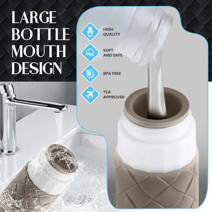 Silevoler Travel Bottles for Toiletries, TSA-Approved Travel Size Container - color: Cream