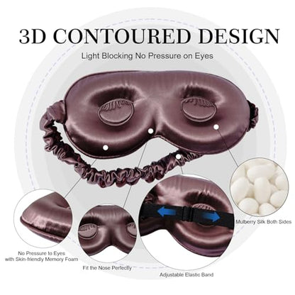 ZIMASILK Adjustable 22 Momme 100% Pure Mulberry Silk Sleep Mask - color: Plum Wine-adjustable