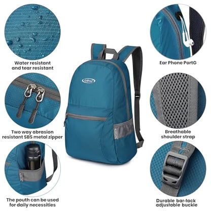 G4Free 20L Small Packable Travel Hiking Backpack for Men Women - color: Blue Update, size: 20L