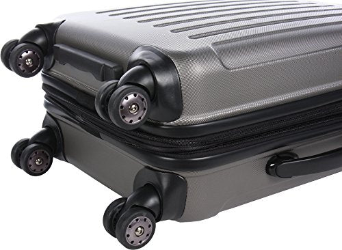 Kenneth Cole REACTION Renegade Luggage Expandable 8-Wheel Spinner Lightweight Hardside Suitcase, Silver, 20-Inch Carry On - color: Silver, size: 20-Inch Carry On