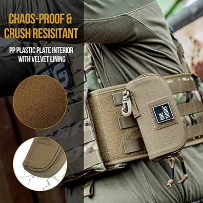 ONETIGRIS Hard Shell Sunglasses Case MOLLE Tactical Eyeglasses Pouch - color: Green