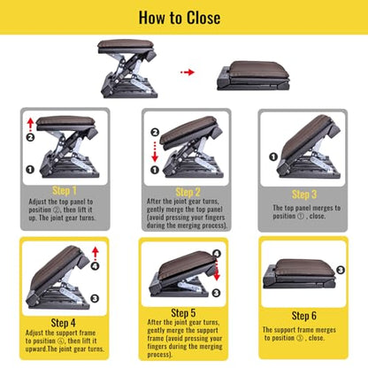 Foot Rest for Under Desk at Work Enlarged, Ergonomic Footrest with Adjustable Height and Angle, Foldable Foot Stool with Removable Pad Massage Beads for Office Gaming Chair Brown - color: Brown Plus