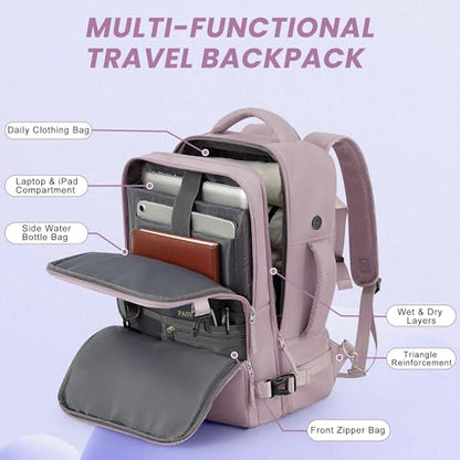 Sinaliy Travel Backpack, TSA Carry on Flight Approved Backpack - color: Purple, size: X-Large