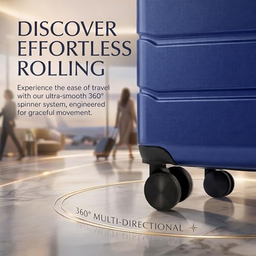 28 Inch Checked Luggage, Expandable, TSA Lock, Blue - color: Blue, size: 28 Inch
