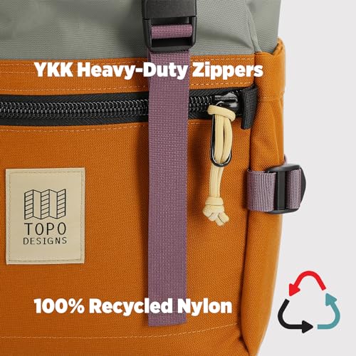 Topo Designs Rover Pack 클래식 백팩, EDC + 통근 가방, 1000D 나일론, 블랙/블랙, 클래식 - color: 블랙/블랙