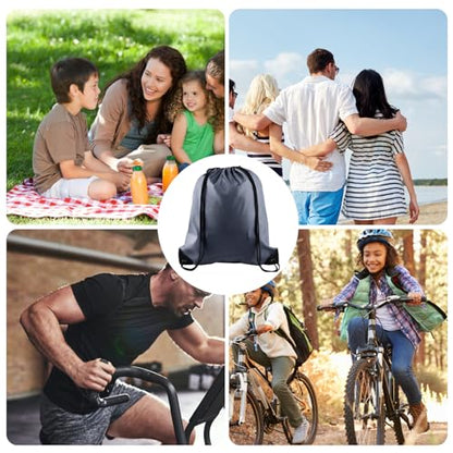 KUUQA 2 Pcs Gray Drawstring Backpack | Bulk Sports Cinch Bags, String Backpack Storage Bags, For Gym Traveling - color: Gray