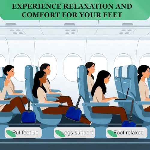 PATIKIL Airplane Footrest Adjustable Foot Hammock with Hooks Rose - color: Rose