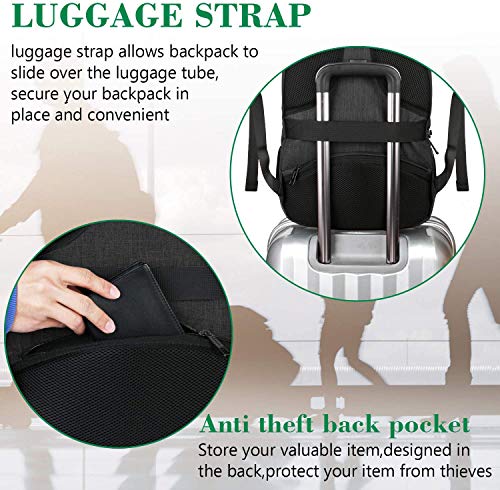 MATEIN 18 Inch Laptop Backpack, Extra Large TSA Friendly Laptop Travel Bag - color: Deep Black, size: 18 Inch