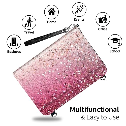 Family Passport Holder Wallet,Pink Glitter - color: Pink Glitter