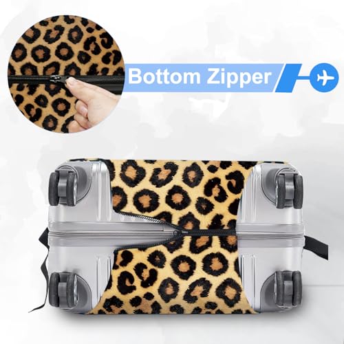 ANNA QUEEN Travel Luggage Cover Suitcase Protector Suitcase Cover Anti-Scratch,Stretchable Bag Cover Washable Durable Polyester - color: Leopard print, size: XL(fits 32-34Inch suitcase)