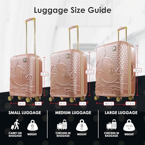 FUL Mickey Mouse Disney Kids Suitcase, Gold - color: Gold, size: 21 Inch