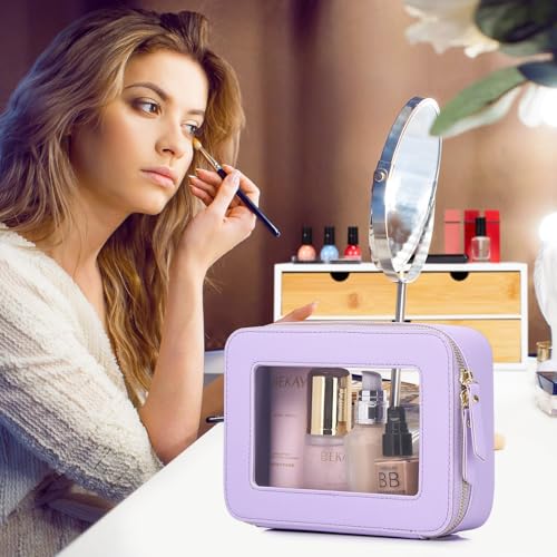 Pinkmik Travel Clear Makeup Bag,(Purple, M+SLIM) - color: B1/Purple, size: M+SLIM