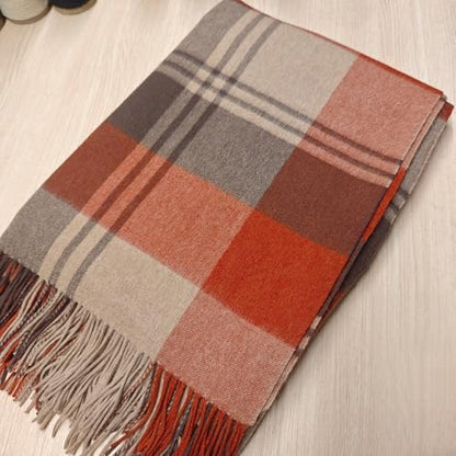 Soft Pure Wool Fall Throw Blanket, Lightweight Warmth, 55"x83" - color: Maple Forest, size: Standard (1.5 lbs)
