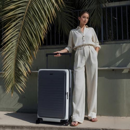 LEVEL8 Top Opening Luggage, 24 Inch Wide Handle Expandable Suitcase Celadon - color: Celadon, size: 24Inch