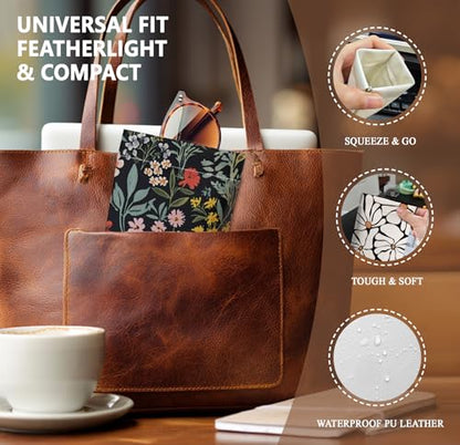 Eyeglasses Sunglasses Case PU Soft Squeeze Top Glasses Pouch for Women Floral Pattern Portable Anti Scratch - color: Wildflowers