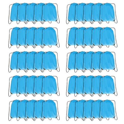 Drawstring Backpack Bulk 50 Packs Draw String Backpack Bags DIY Gym Sports Traveling Trip ride Pedestrianism Yoga Cinch Bag Sackpack Drawstring (sky blue) - color: Sky Blue