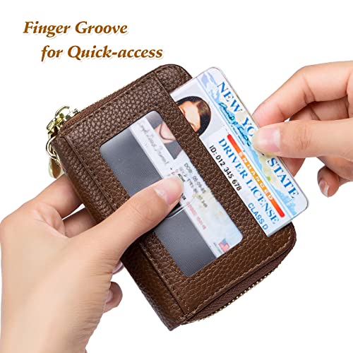 imeetu Rfid Credit Card Holder, Businese Card Case, Wallet for Women Men - color: Pro - Brown