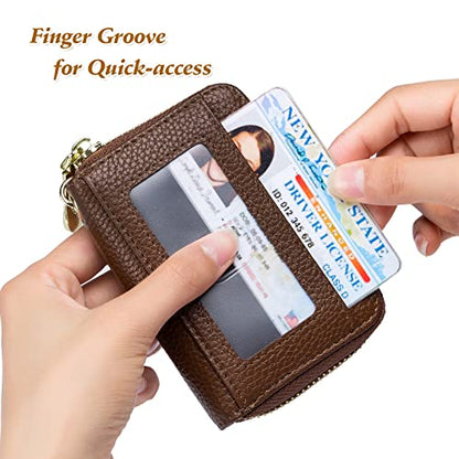 imeetu Rfid Credit Card Holder, Businese Card Case, Wallet for Women Men - color: Pro - Brown