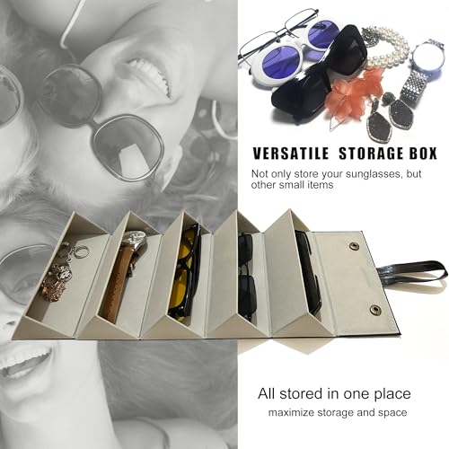 Longjet Sunglasses Organizer Travel Glasses Case Eyeglasses Storage Box - color: Black Grey