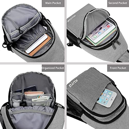 Crossbody Sling Bag for Women Men Multipurpose Sling Backpack Travel Essentials Hiking Shoulder Bag Daypack - color: A1-grey
