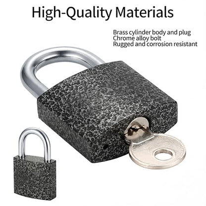4 Pcs Small Solid Brass Padlocks with Same Keys Keyed Lock - color: Black, size: 32MM-4PCS