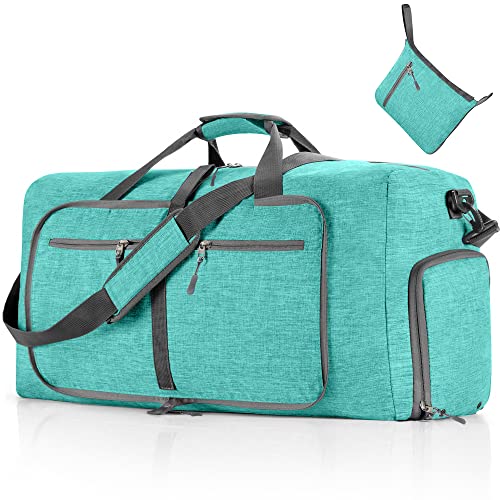 Vomgomfom 65L/85L/115L 접이식 여행용 더플 백, 신발 수납 공간 포함 - color: G 민트 그린, size: 65L