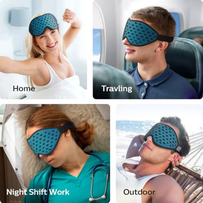 LitBear Breathable Sleep Mask, 3D Eye Mask Sleep for Side Sleeper Women Men - color: Blue