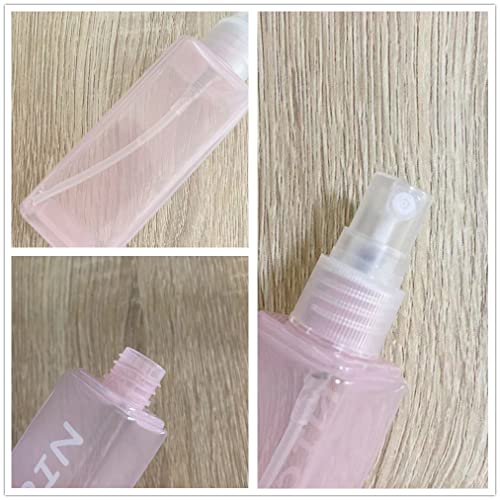 Agoder Plastic Spray Bottles 1.7oz / 50ml - Empty Fine Mist Plastic Mini Travel Bottle Set Small Refillable Liquid Containers for Travel, Perfume, Cleaning, and Makeup Cosmetic Use (4 Pcs)