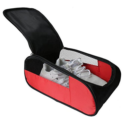 Outdoor Golf Shoes Bags Travel Mesh Zippered Sport Shoe Bag Red - color: Red