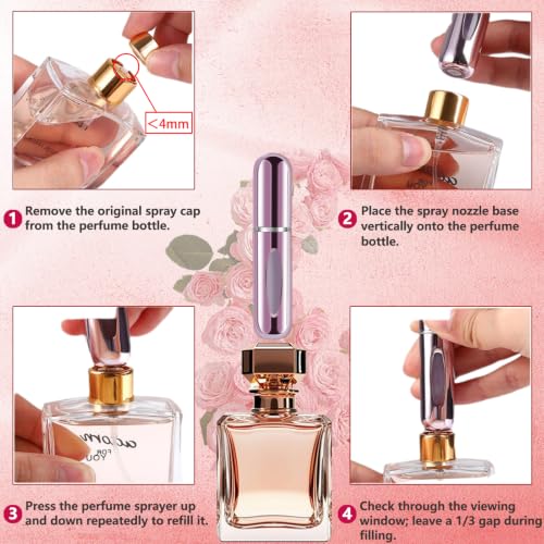 opasyo Refillable Perfume Atomizer, Leak-Proof, 5ml 5 Pack - color: Silver, Pink, Blue, Black, Gold